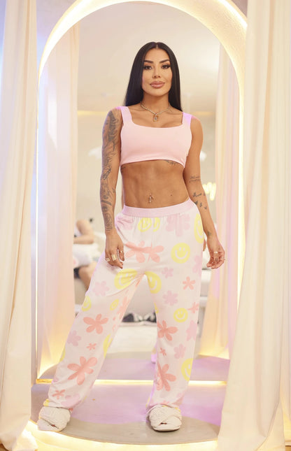 Pijama Set Mujer Caritas Flores - Pijamas MR